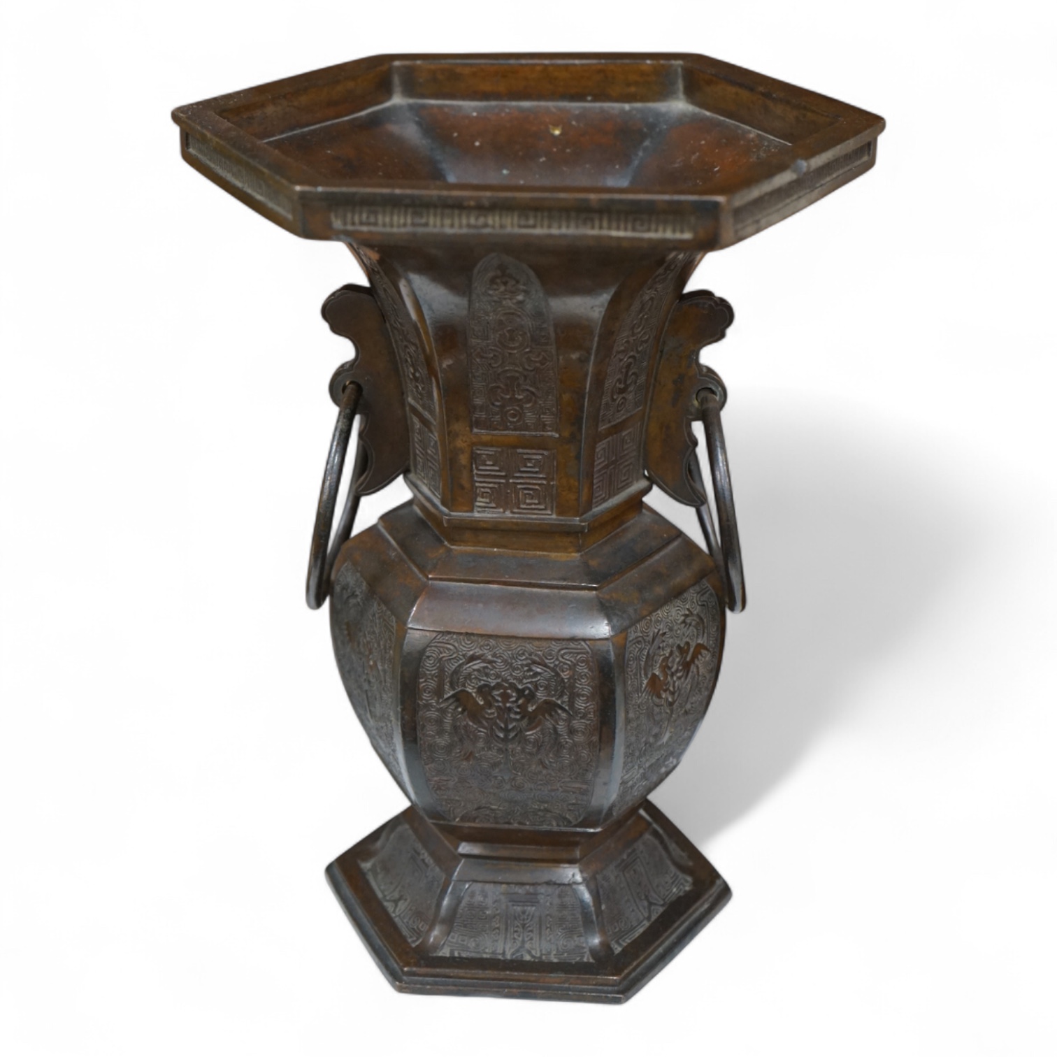 A Japanese bronze vase, Edo period, 28.5cm high.